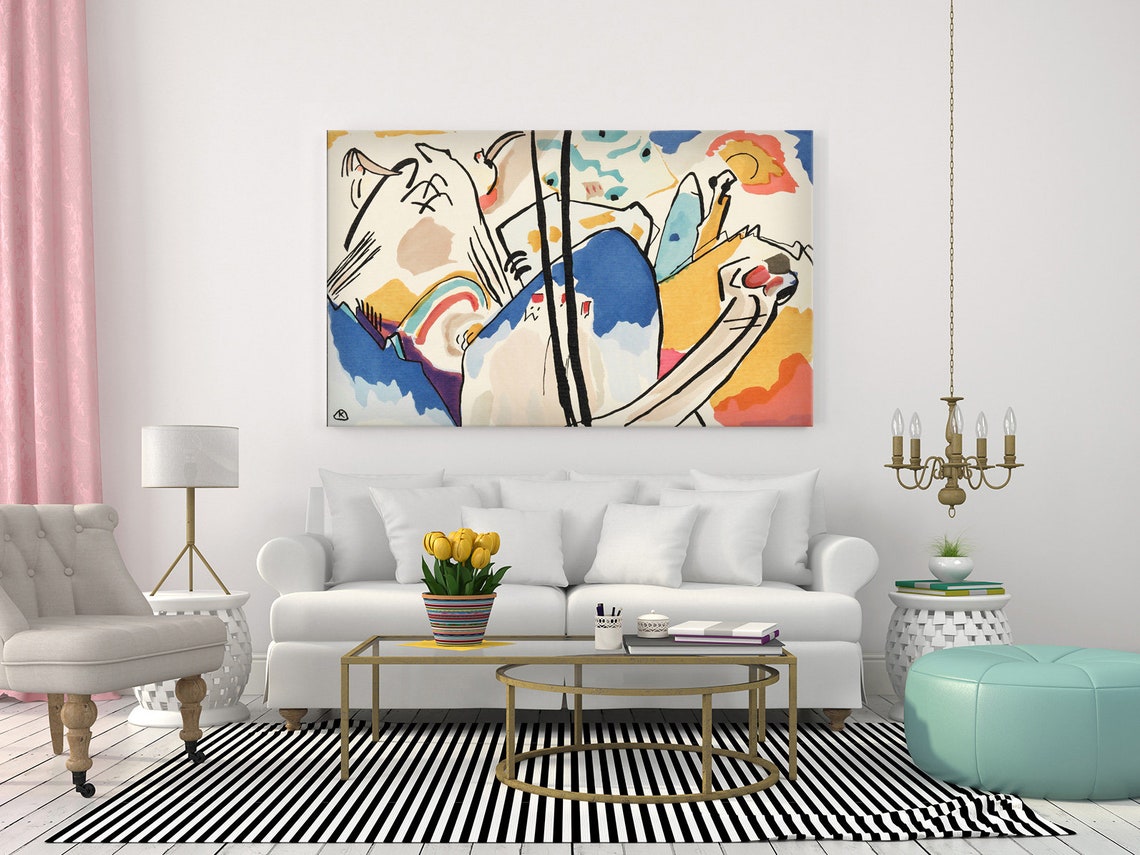 Wassily Kandinsky Der Blaue Reiter 1914 Classic Design Abstract Decor Reproduction Print Wall Art Picture - Image 2