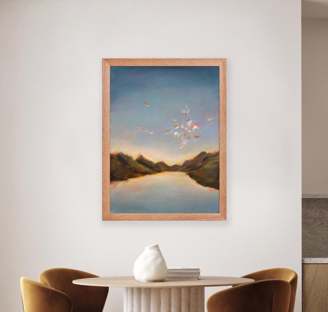 Waterton Lake Surrealist Art Print, Canadian Landscape