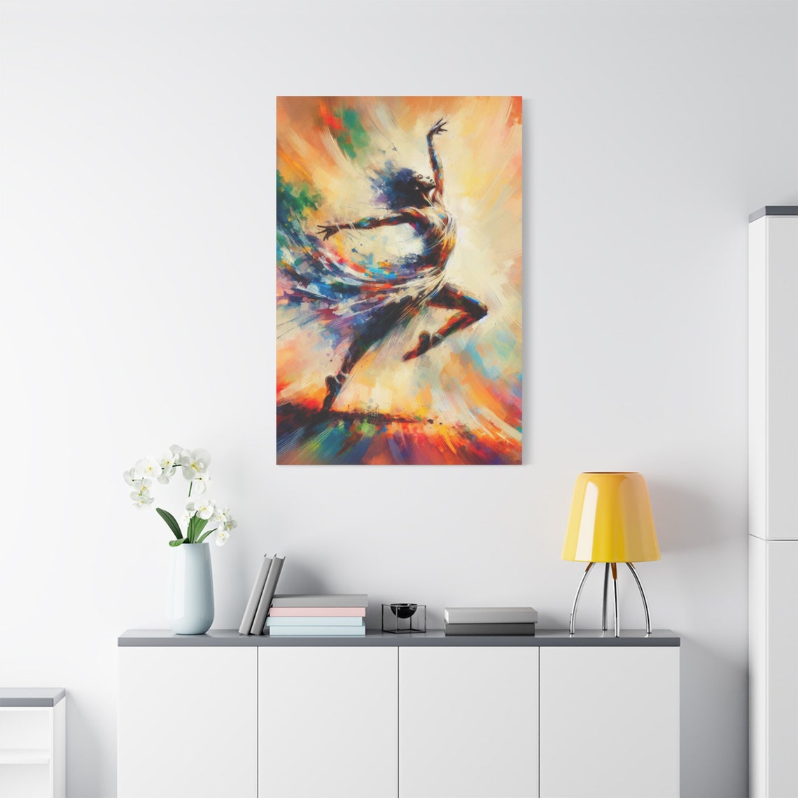 Colorful Woman Dancer Art Abstract Dancing Expressive Dance Choreography Painting Woman Dancing Wall Art Gift - Image 2