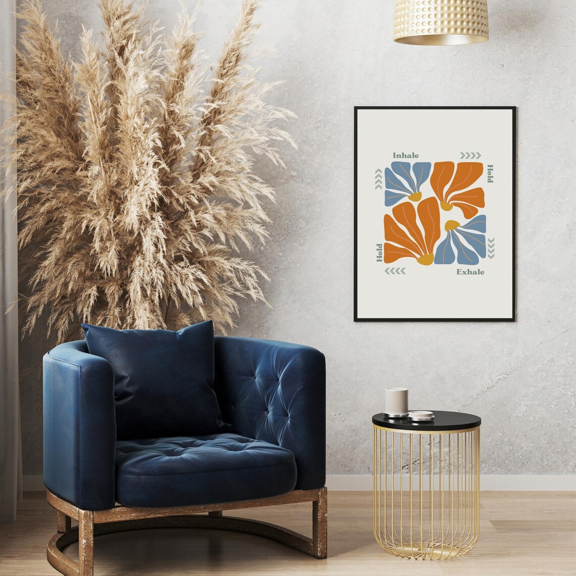 Inhale Hold Exhale Breathing Box Floral Mindfulness Calm Down Poster - Image 5
