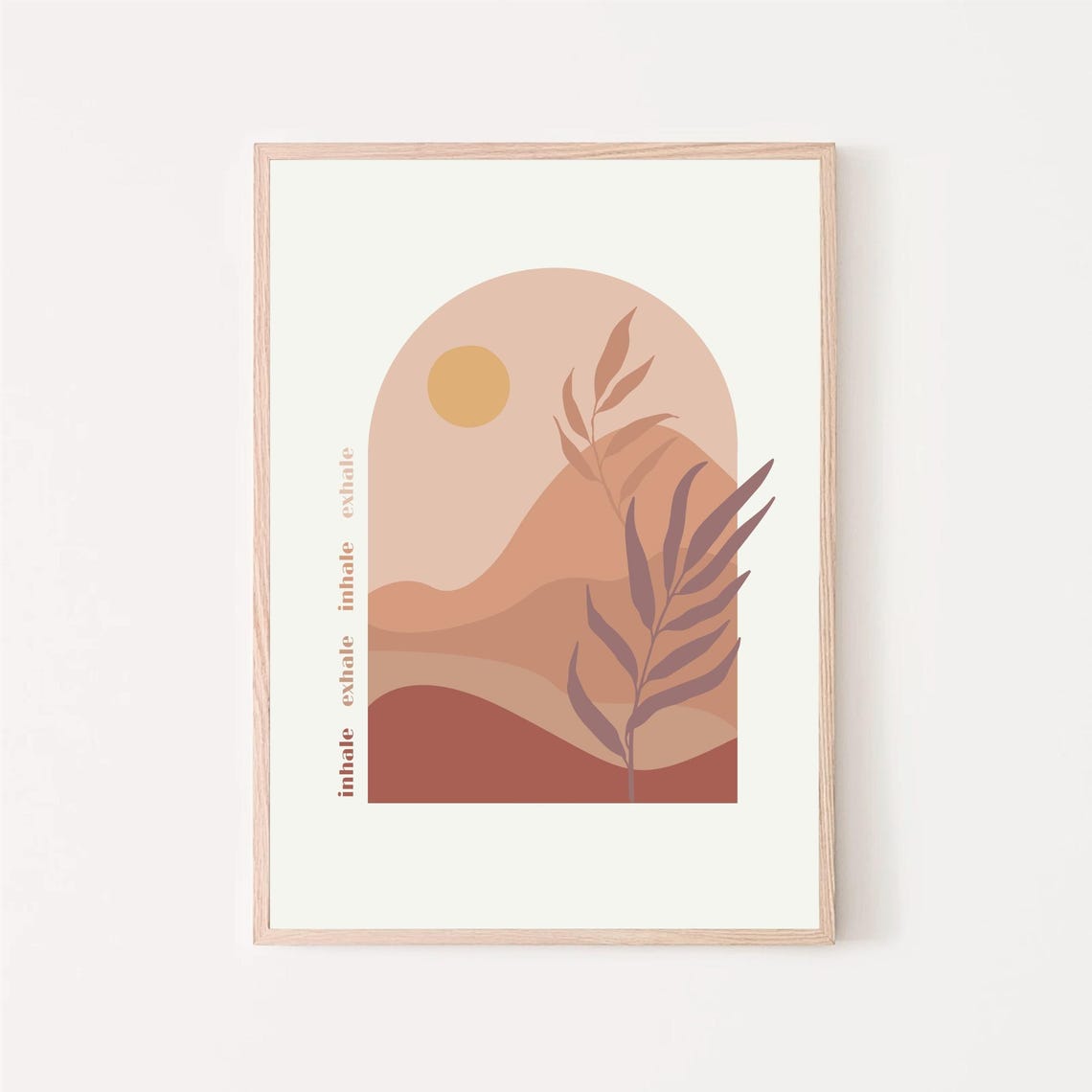 Inhale Exhale Boho Sun Arch Mindful Breathing Meditation Poster