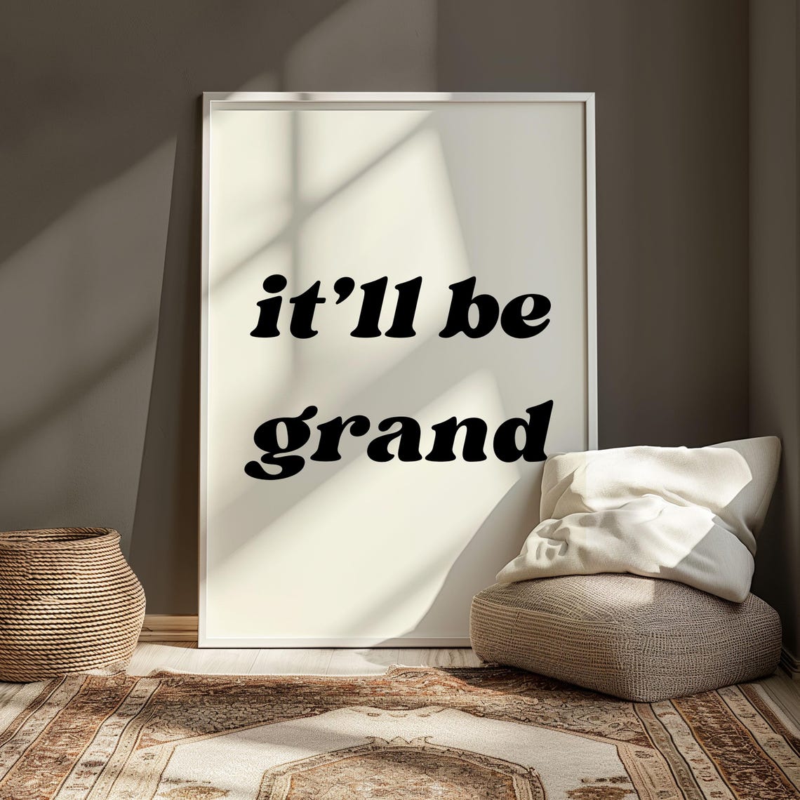 Pink Irish Quote It'll Be Grand Red Retro Typography Art Print - Image 4