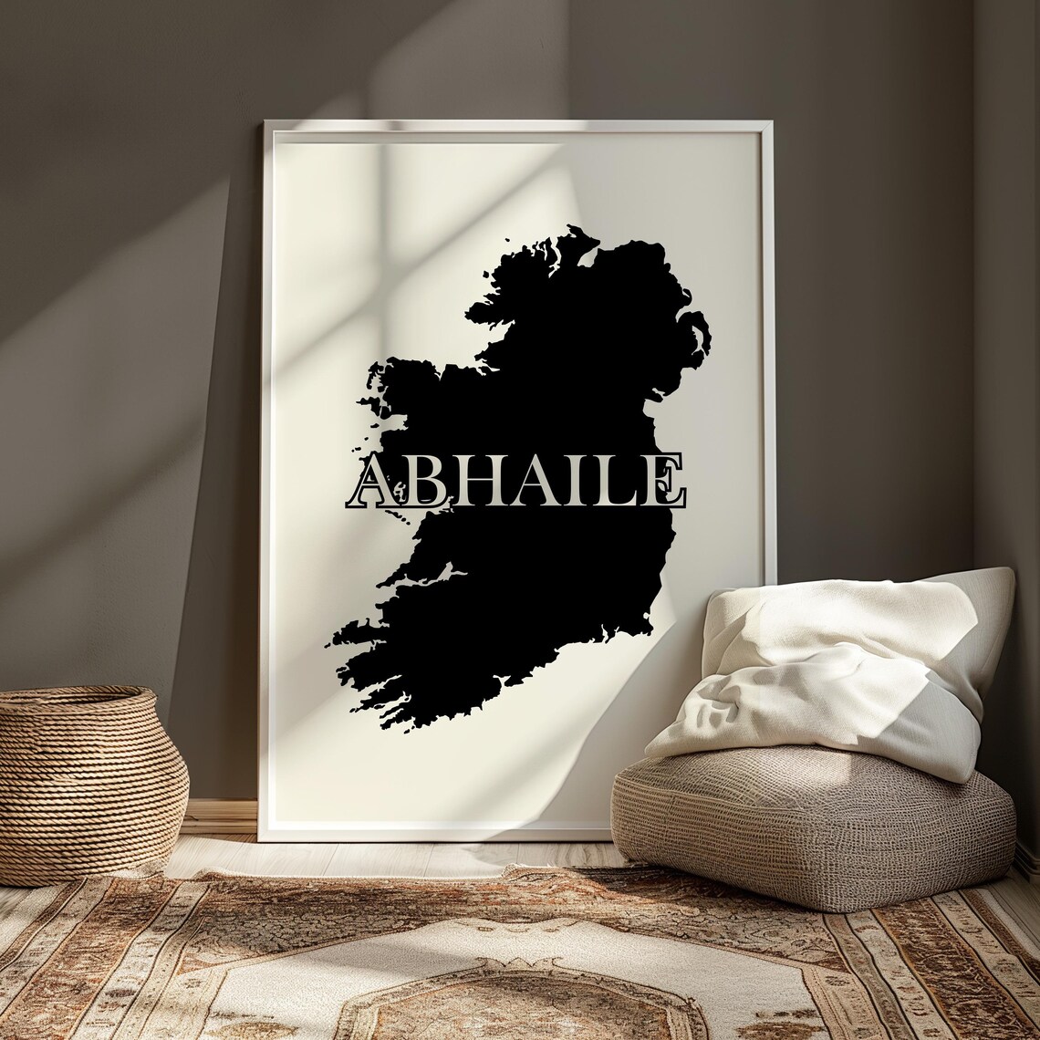 Abhaile Ireland Map Green Irish Homeland Typography Art Print - Image 3