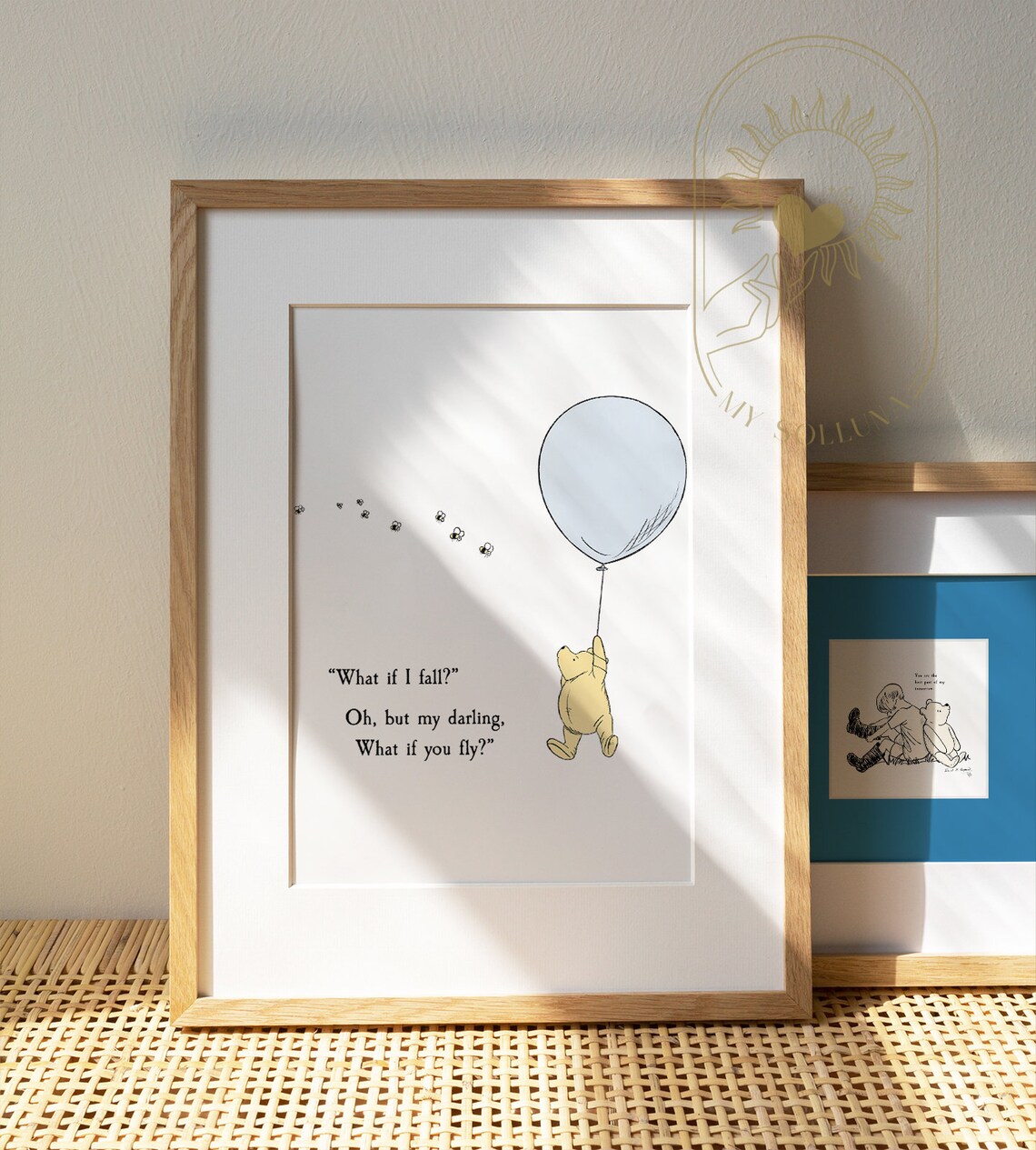 Winnie the Pooh Quote Nursery Art Print, Classic Blue - Image 2