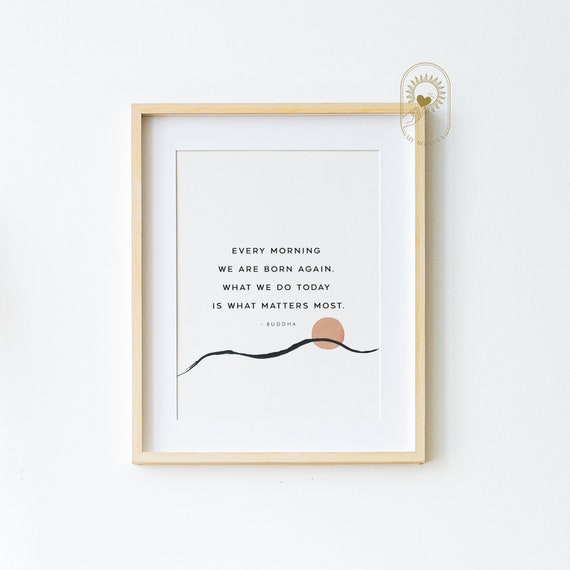 New Beginning Buddha Quote Print, Spiritual Zen Art Print