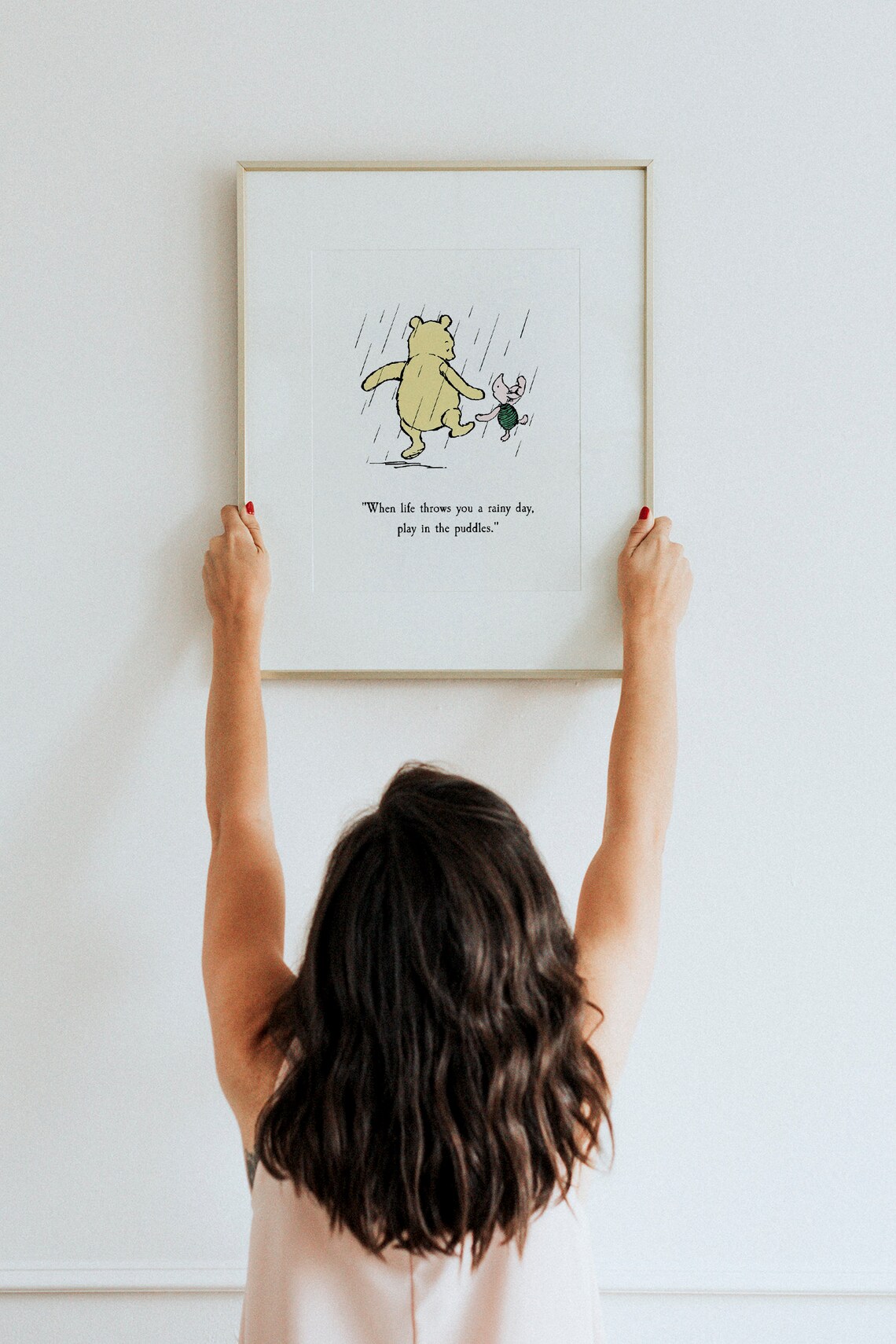 Winnie the Pooh Rainy Day Quote, Vintage Nursery Art Print - Image 2