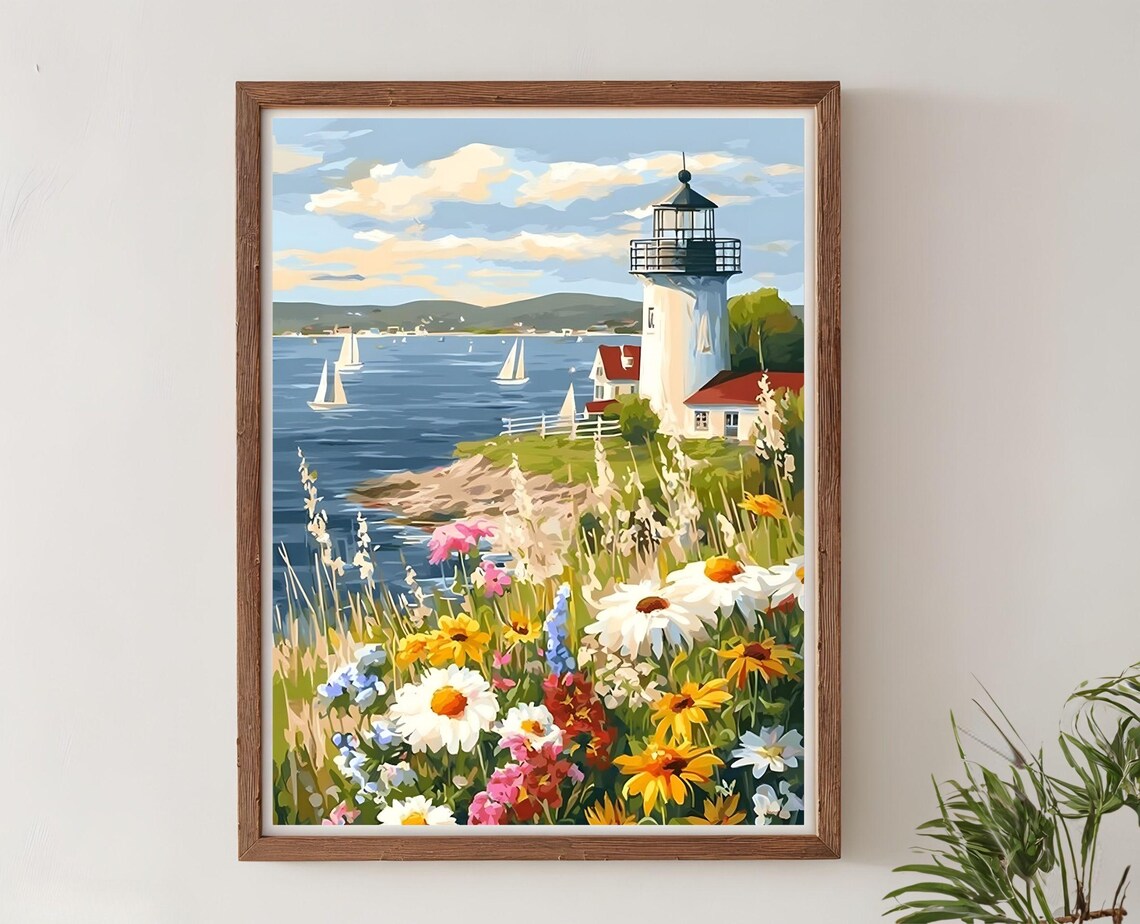 Edgartown Lighthouse Poster, Martha’s Vineyard Coastal