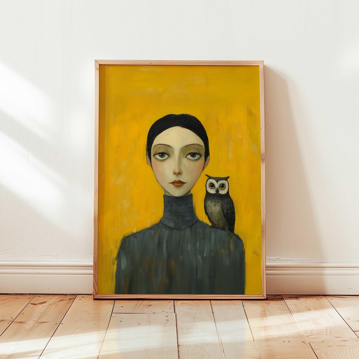 Gothic Modern Woman Portrait Art Print, Dark Academia