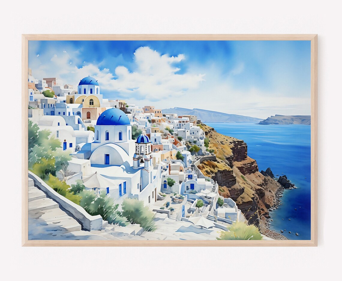 Santorini Greece Summer Travel Poster