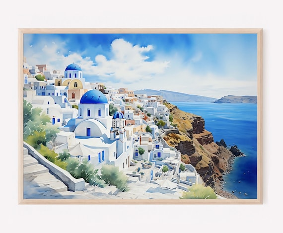 Santorini Greece Summer Travel Poster