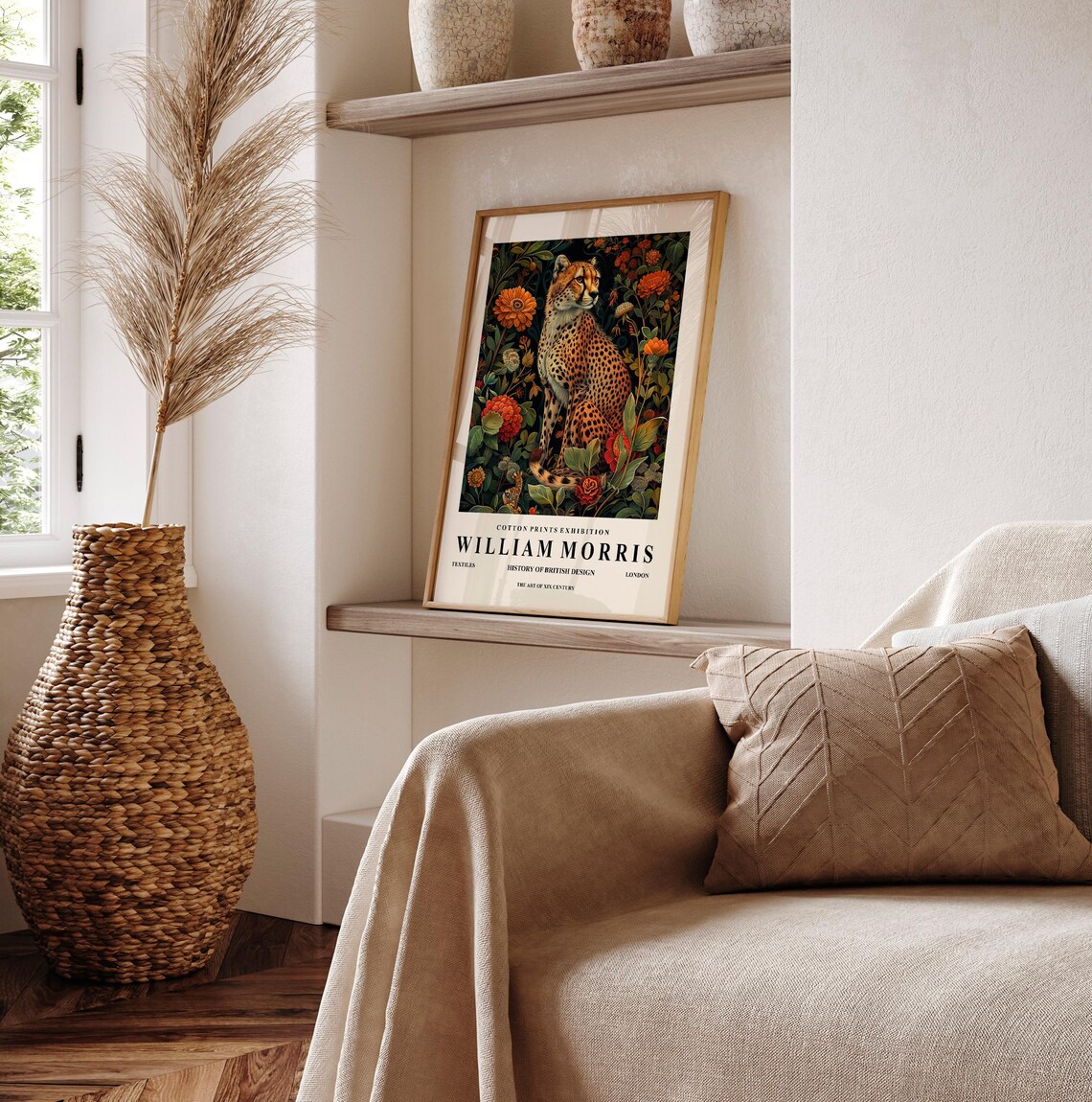 Cheetah Print William Morris Botanical Art Print - Image 2