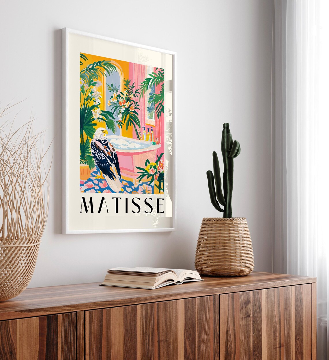Bald Eagle Poster Funny Bathroom Wall Art Bird Print Pink Dopamine Decor Matisse Style Maximalist Print - Image 3