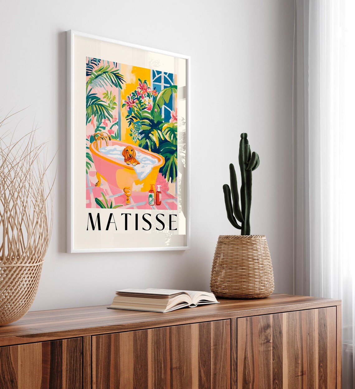 Dachshund In Bathtub Matisse-Inspired Dog Art Print - Image 3