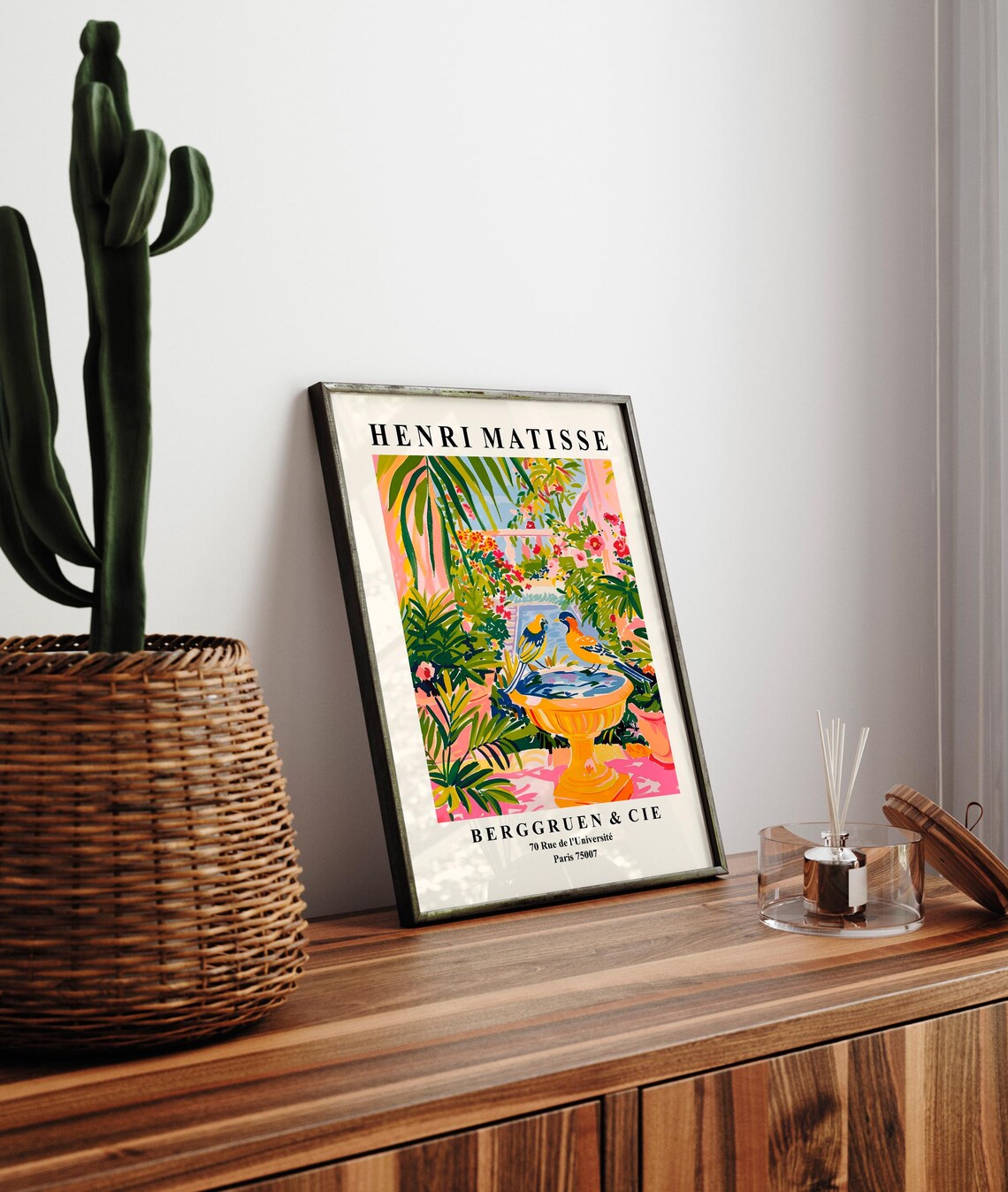 Songbirds in a Bird Bath, Matisse-Inspired Art Print - Image 3