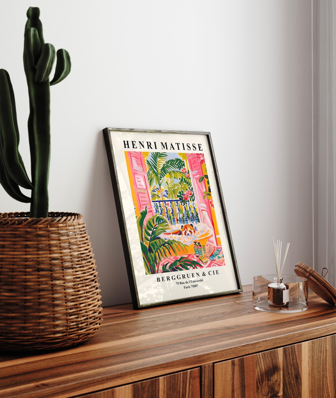 Red Panda In Bathtub Matisse-Inspired Poster Print - Image 3