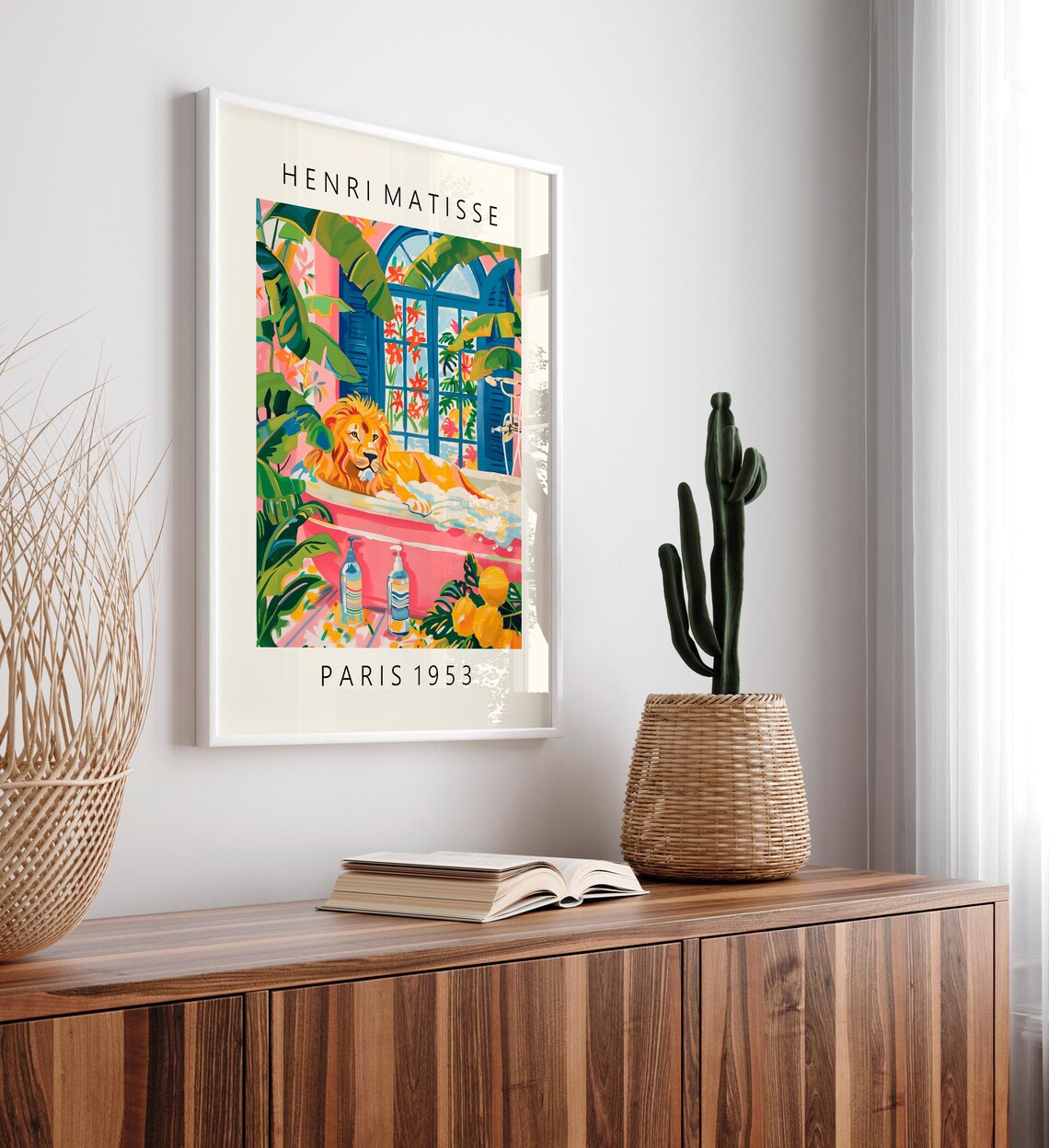 Lion In Bathtub, Matisse-Inspired Poster Print - Image 2