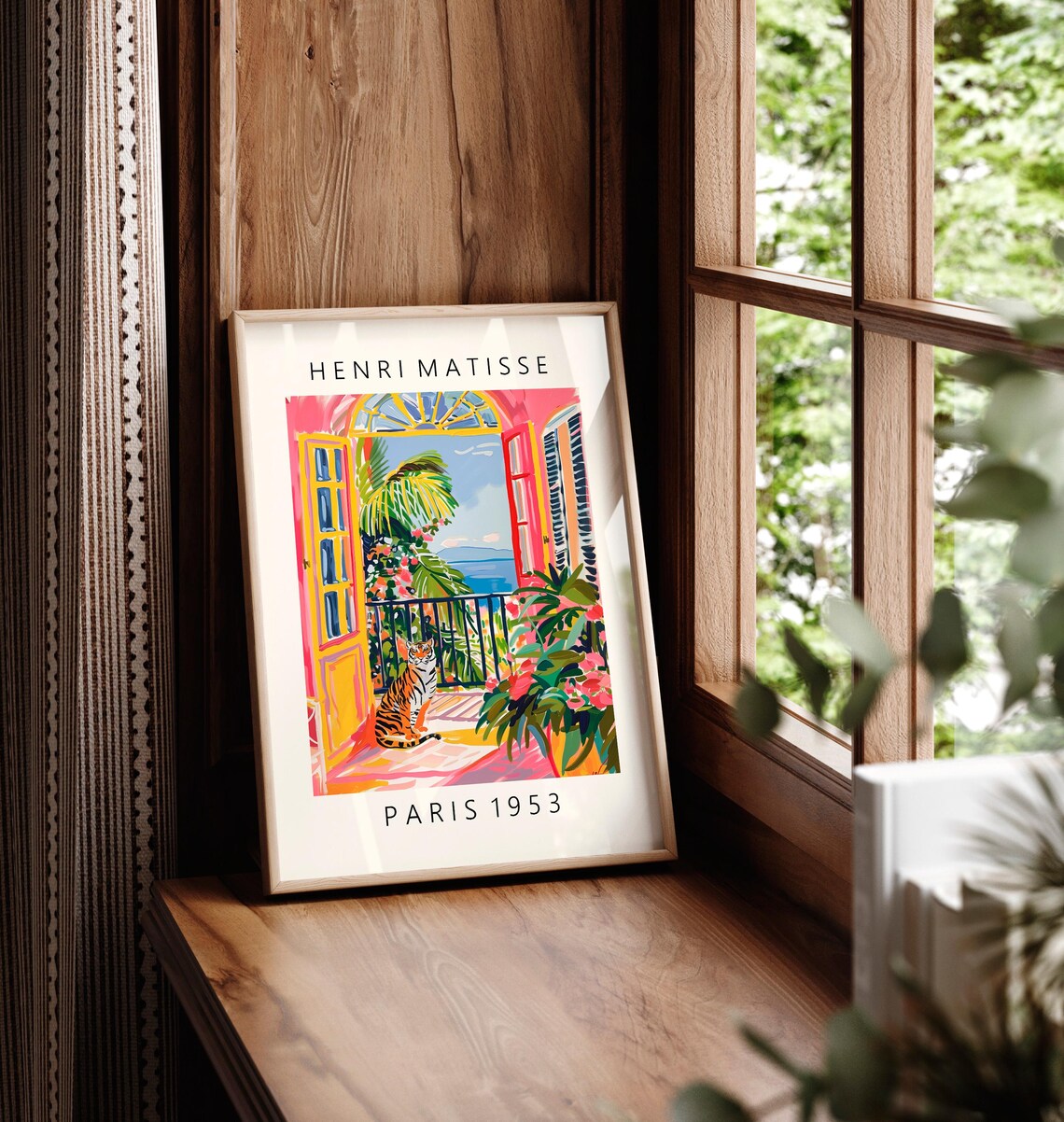Henri Matisse Style Tiger Balcony Sea View Paris 1953 Poster - Image 6