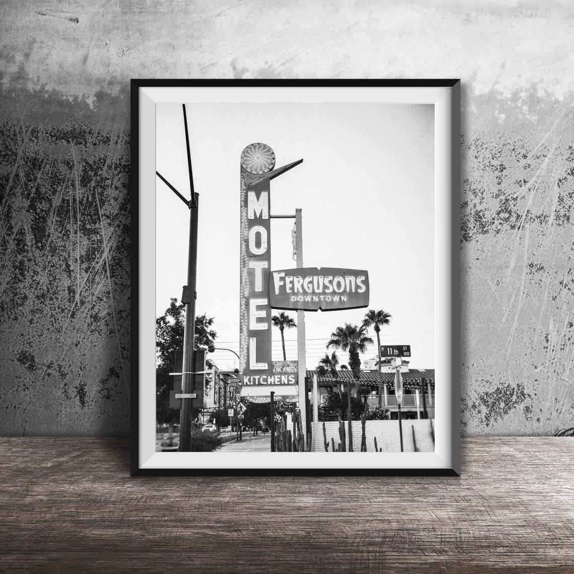 Fergusons Downtown Motel Tower Neon Sign Daytime Photo Poster - Image 2