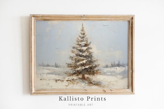 Solitary Snowcovered Pine Tree Art Print