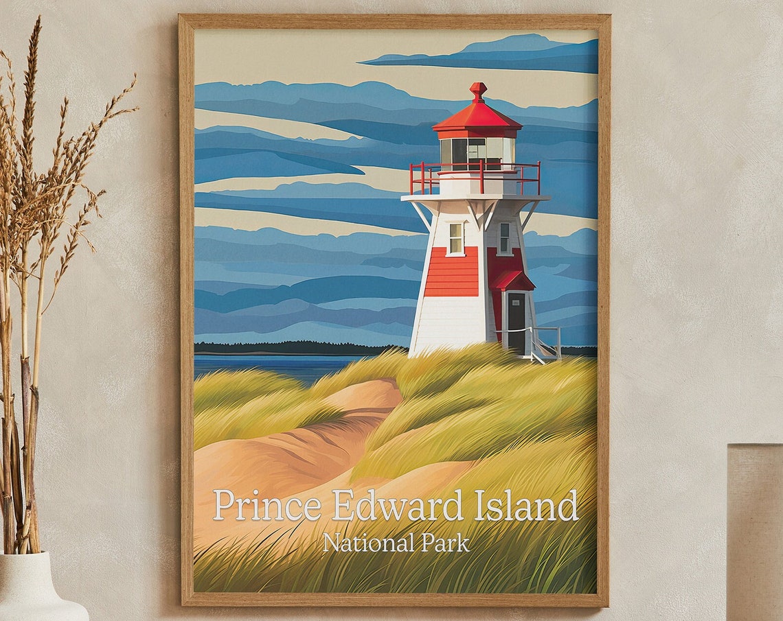 Prince Edward Island National Park Lighthouse Dunes Travel Poster