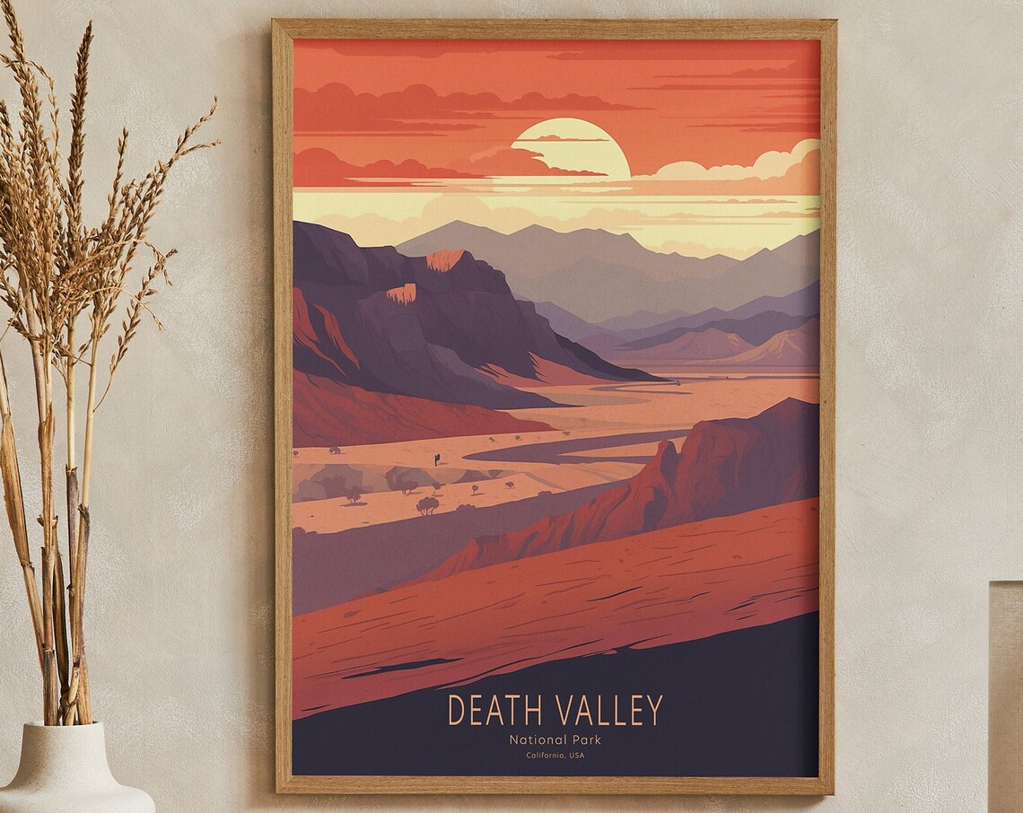 Fiery Death Valley National Park California Desert Sunset Poster
