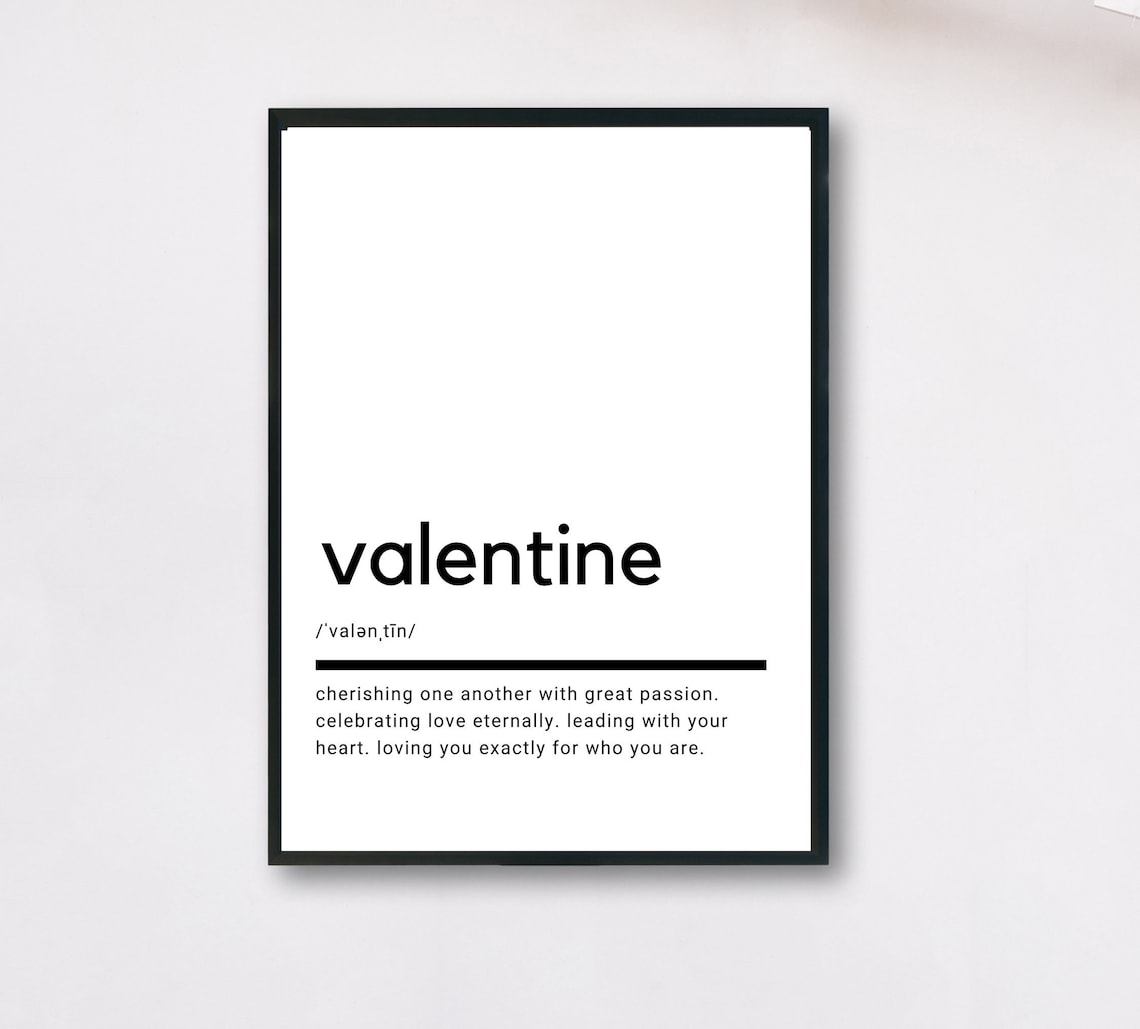 Valentine Definition Quote, Gift Decor Poster