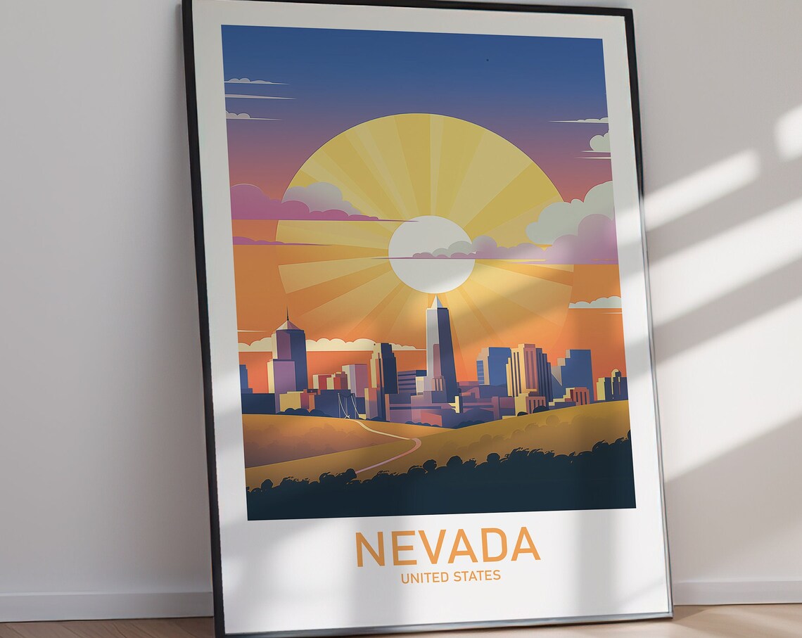 Nevada Travel Poster, United States Wall Art Print - Image 2
