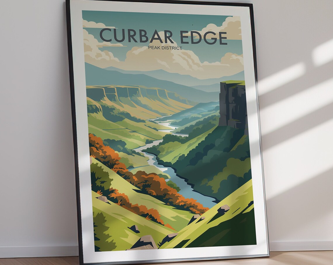 Curbar Edge Peak District Travel Poster, UK - Image 2