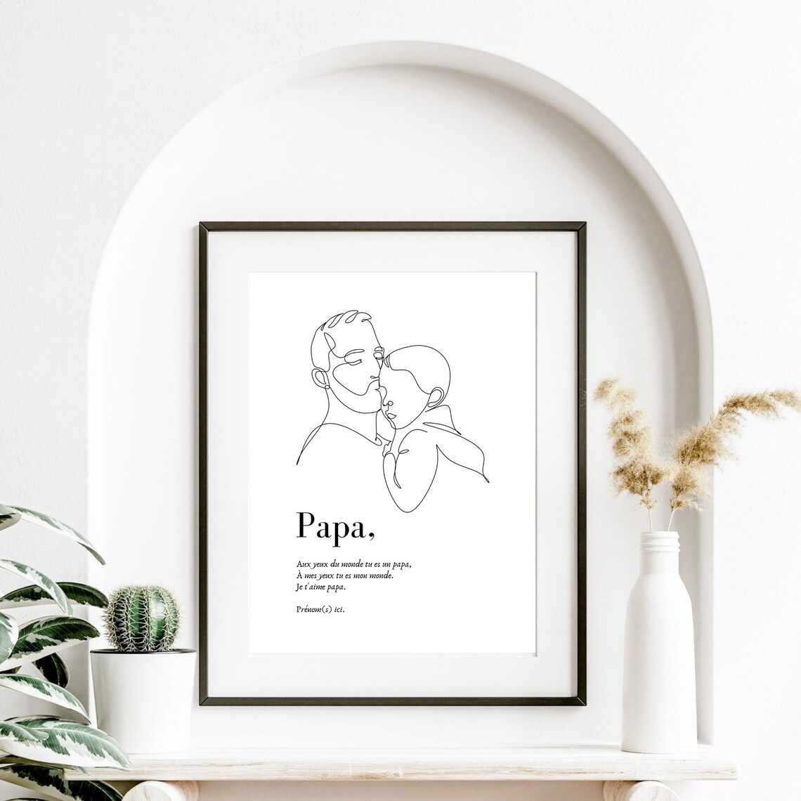 Fathers Day Personalized Dad Line Art Art Print - Image 2