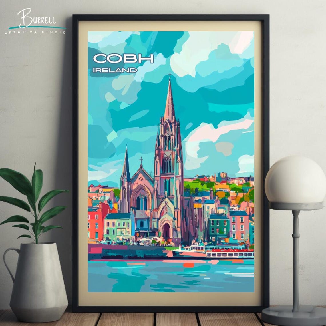 Cobh Ireland St Colman Cathedral Harbor Front Gothic Spire Poster - Image 5