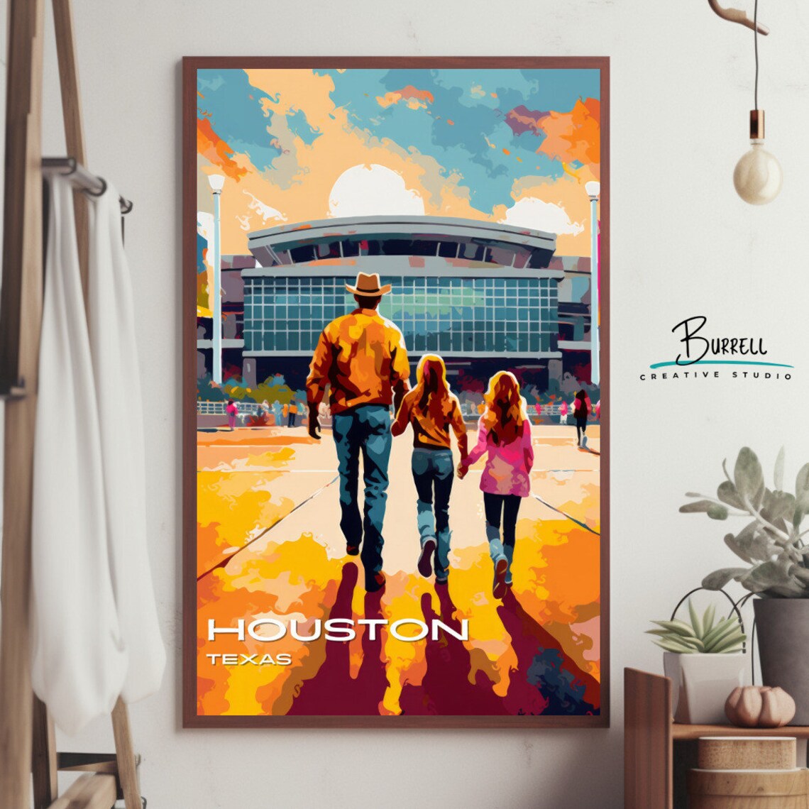 Houston Texas Rodeo Family Sunset Arena Western Spirit Travel Poster - Image 4