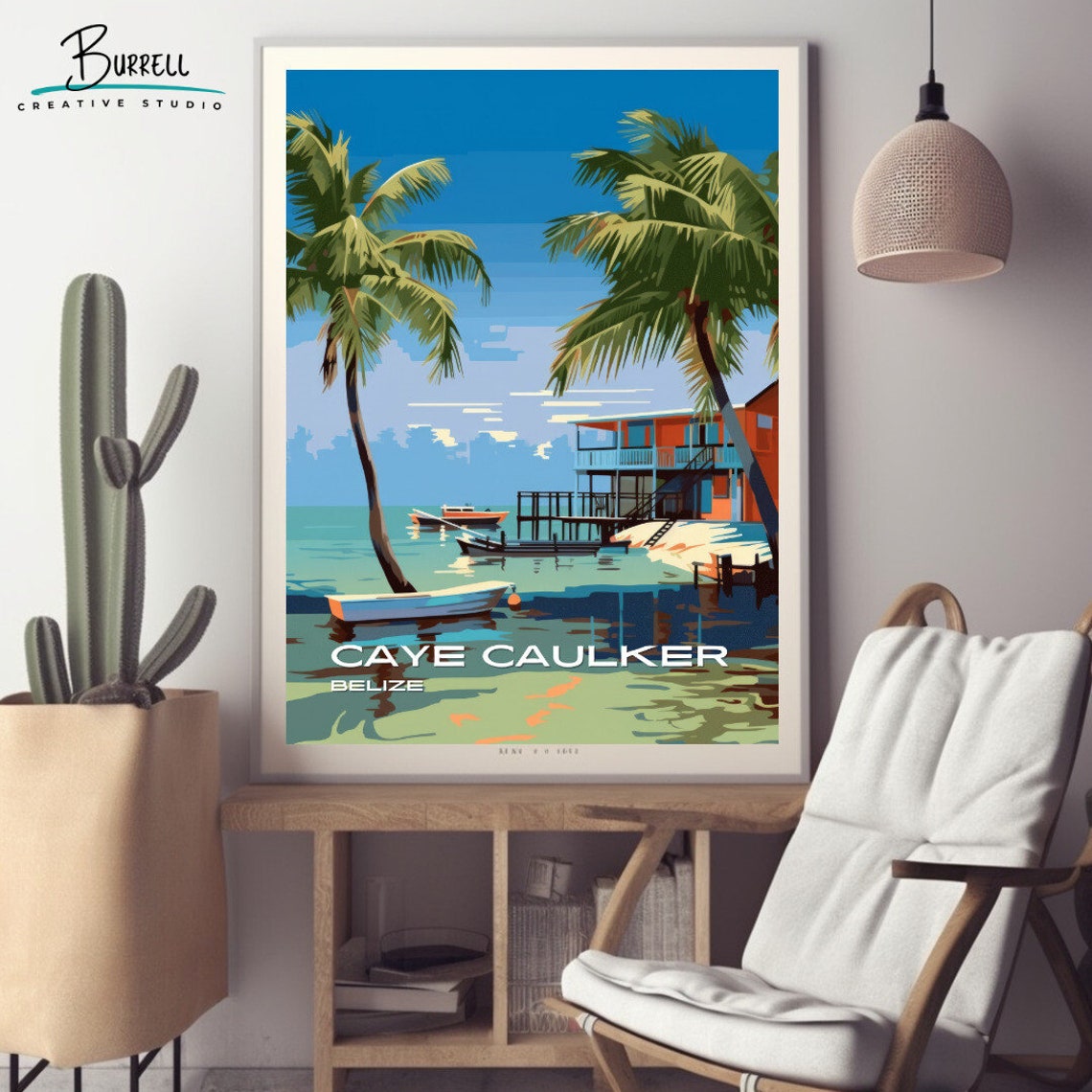 Caye Caulker Belize Beach Travel Poster Wall Art Poster Print - Image 2