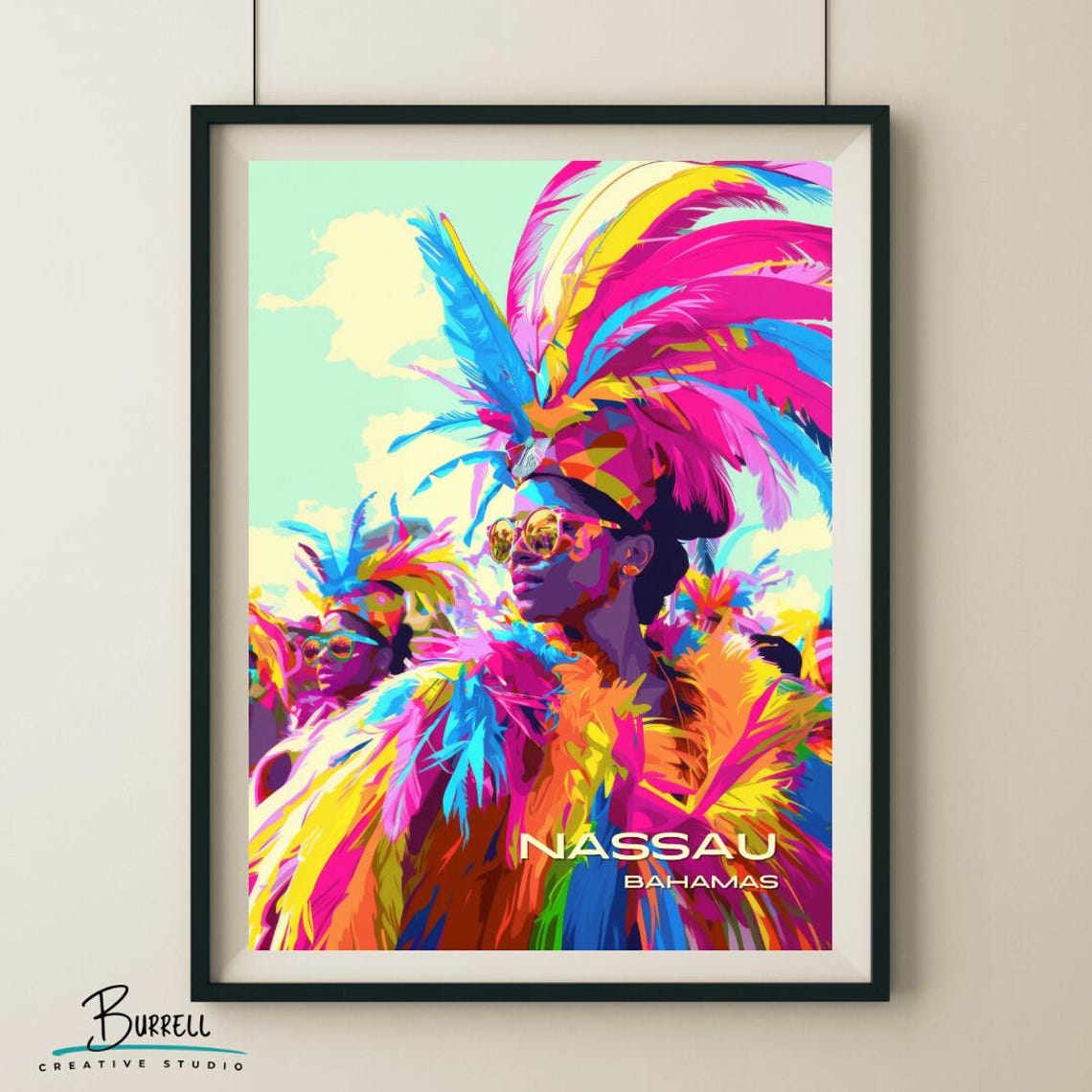 Nassau Bahamas Carnival Travel Poster Wall Art Poster Print
