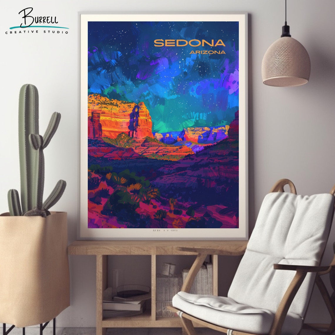 Sedona Arizona Night Sky Travel Poster Wall Art Poster Print - Image 2