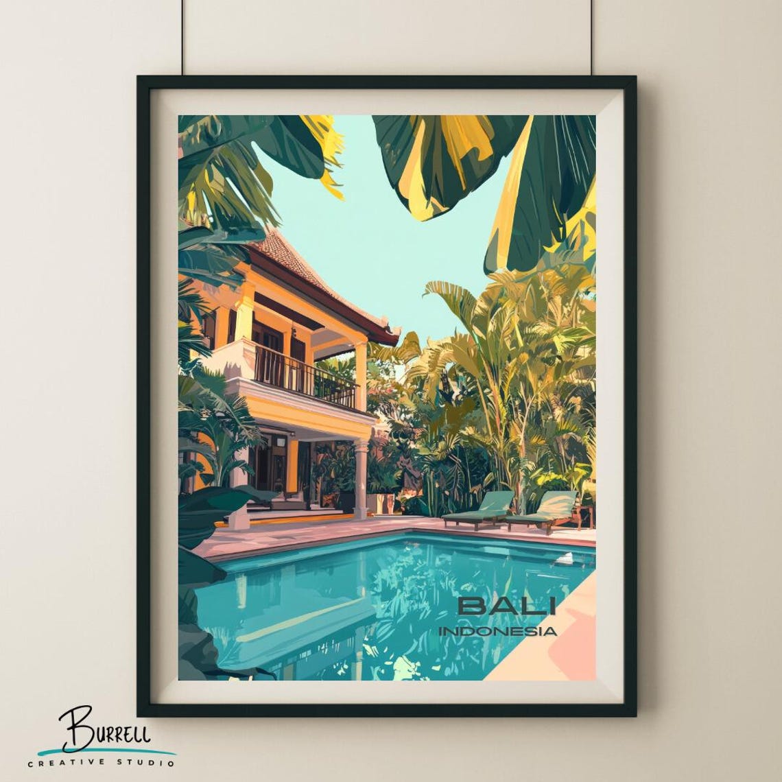 Bali Indonesia Luxury Villa Private Resort Pool Garden Poster