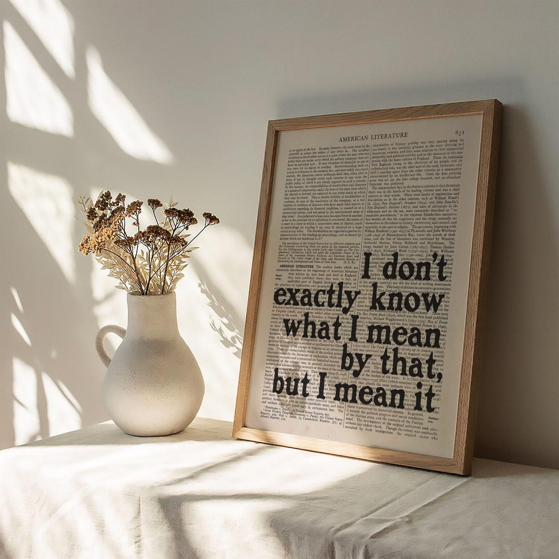 J D Salinger I Dont Exactly Know What I Mean Dictionary Quote Print - Image 2