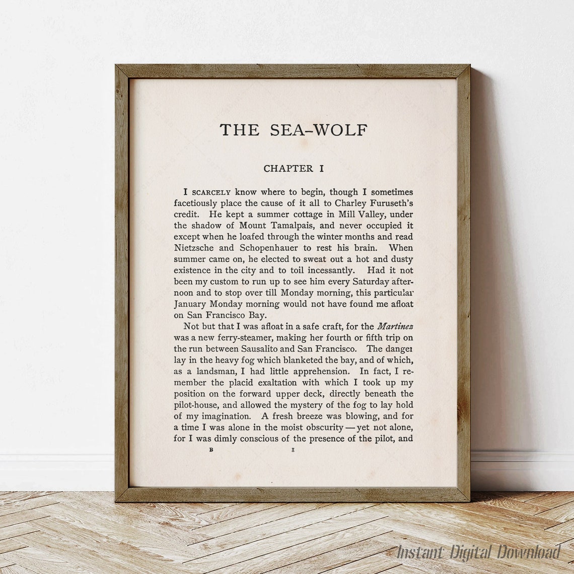 The Sea Wolf Jack London First Page Chapter One Classic Novel Poster