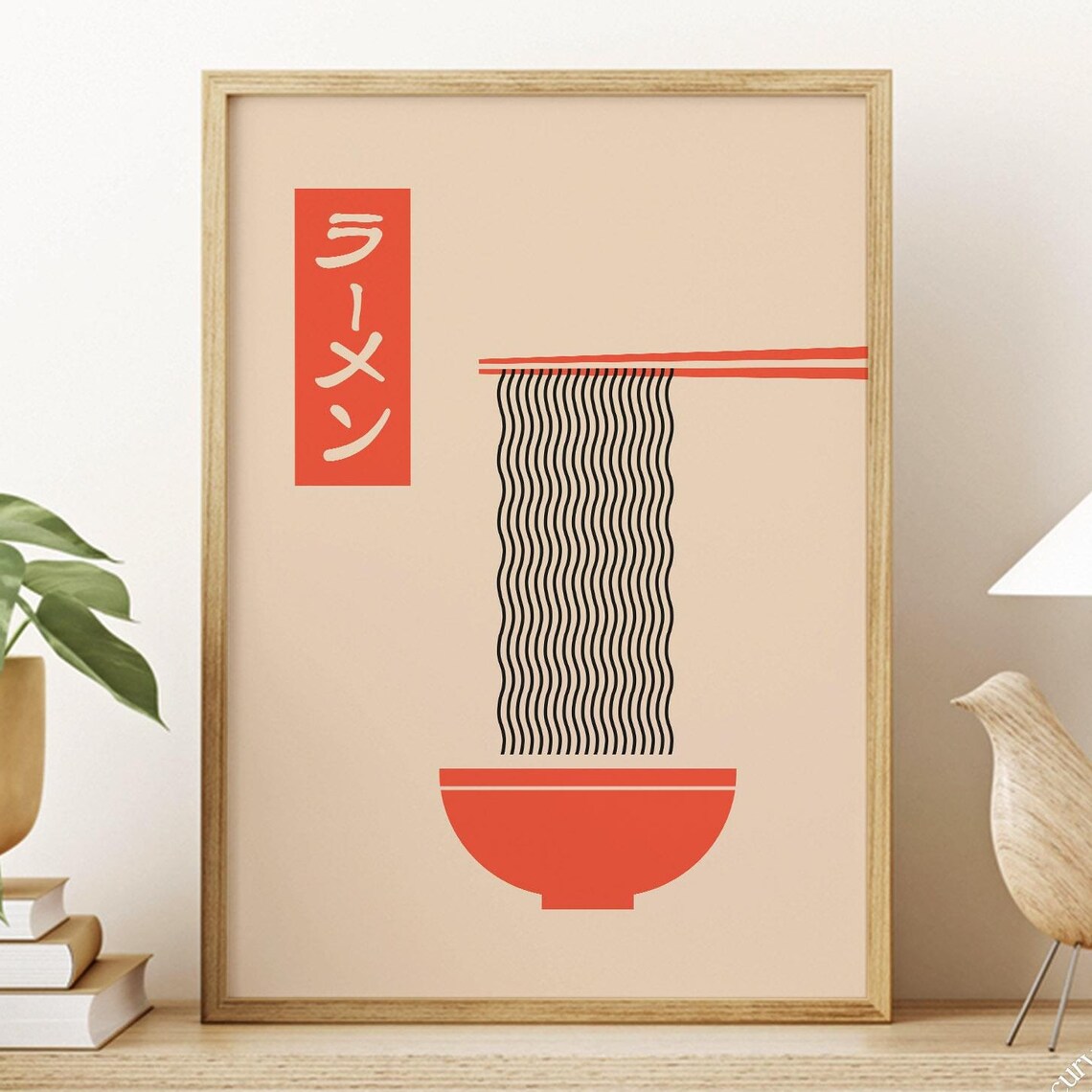 Ramen Noodle Vintage Poster, Japanese Culture Print