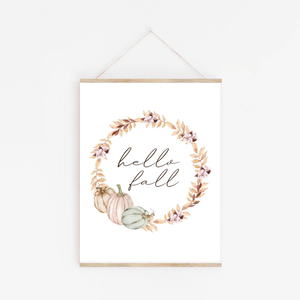 Hello Fall Autumn Print, Rustic Fall Decor - Image 3