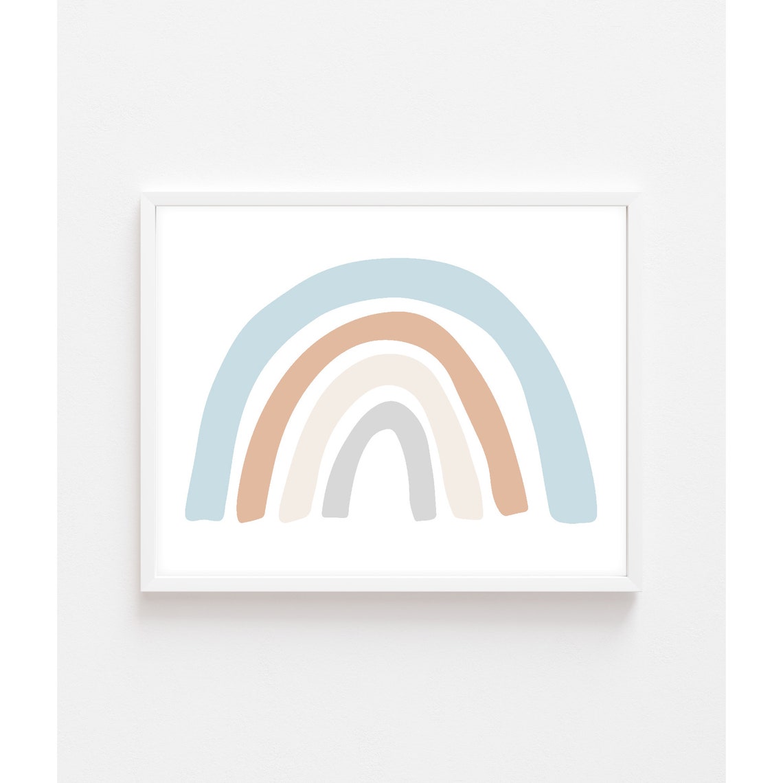 Blue Terracotta Gray Boho Rainbow Horizontal Boys Nursery Wall Poster - Image 3