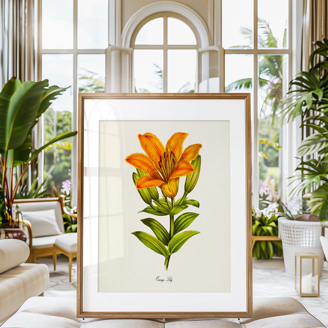 Orange Lily Botanical Flower Art Print for Home Decor - Image 3