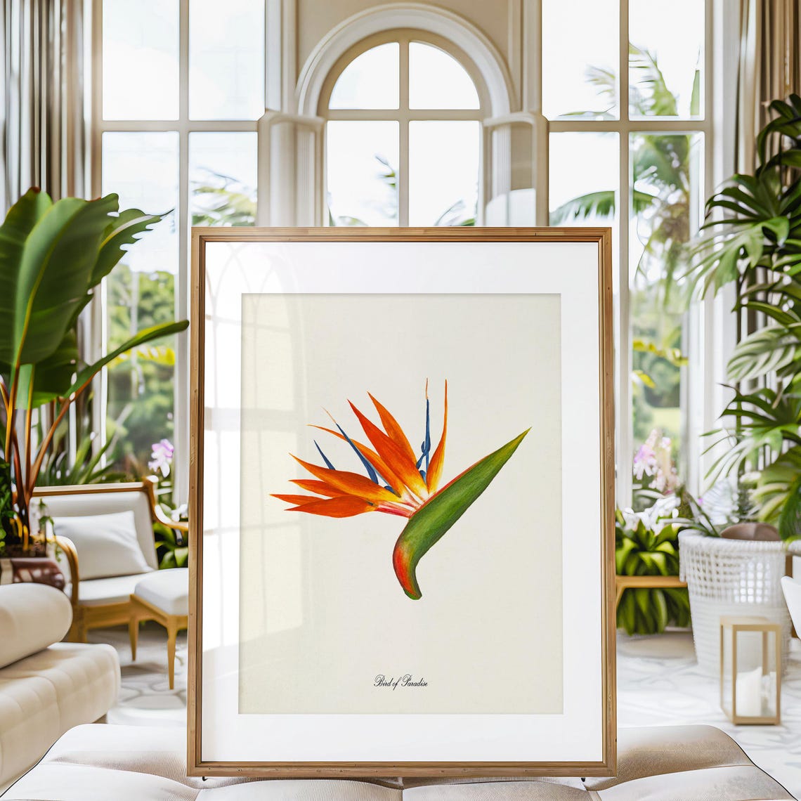 Bird Of Paradise Flower Art Print Botanical Art Print Flower Wall Art Flower Print Floral Print Yellow Flower Yellow Orange Flower Art - Image 3
