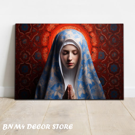 Tempered Glass Wall Art Virgin Mary Glass Decor Catholic Wall Decor Sister Glass Art Christian Wall Art Bible Verse Decor Nun Glass