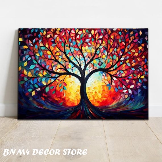 Tempered Glass Wall Art Life Of Tree Glass Decor Stained Wall Decor Life Of Tree Large Wall Art Wall Hangings Stained Window Glass