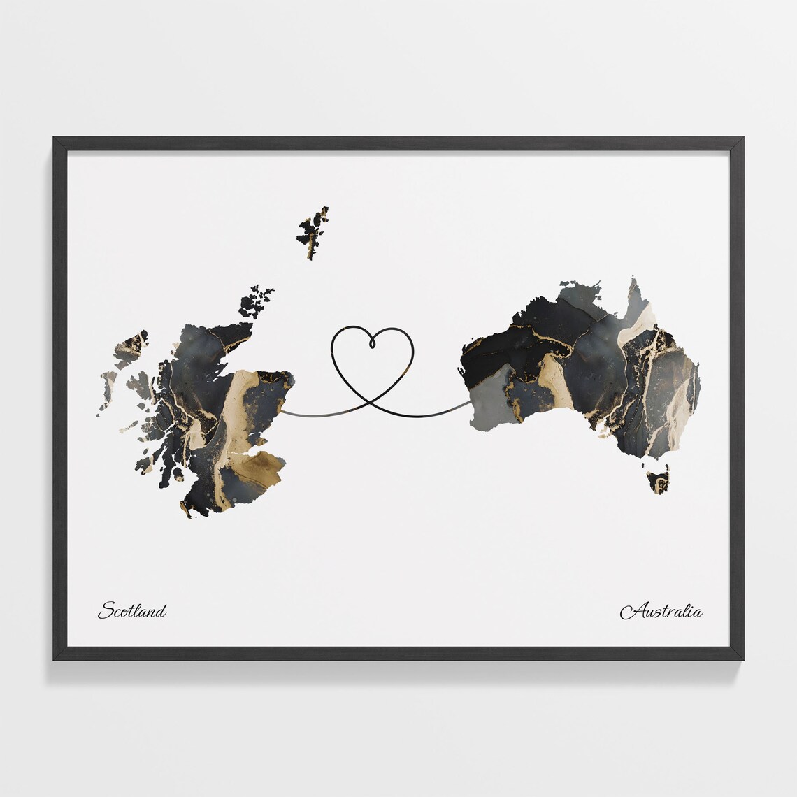 Scotland To Australia Travel Map Art Print
