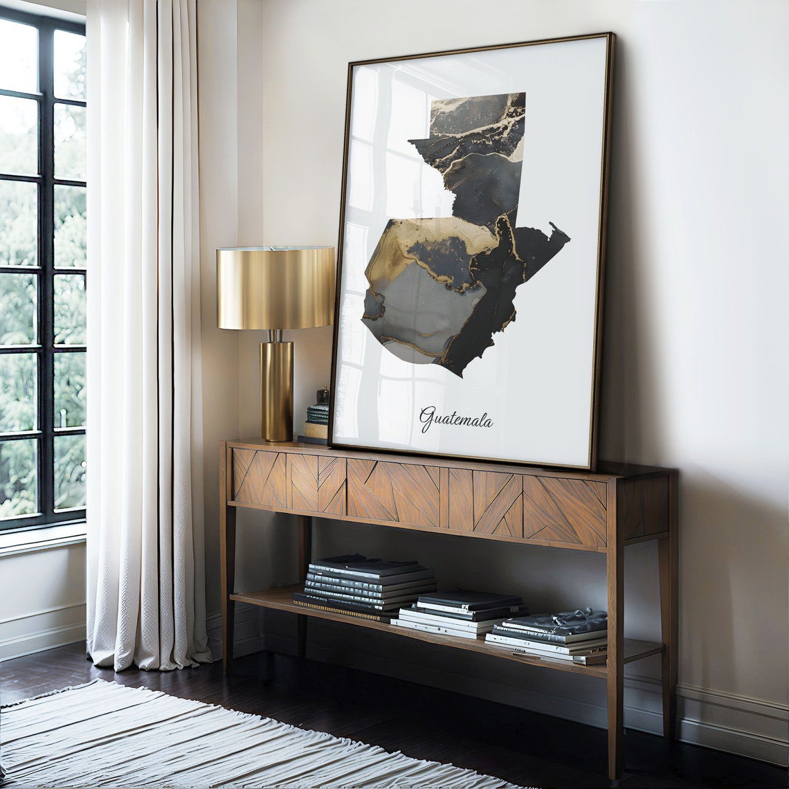 Guatemala Black and Gold Marble Country Map Elegant Decor Poster - Image 4