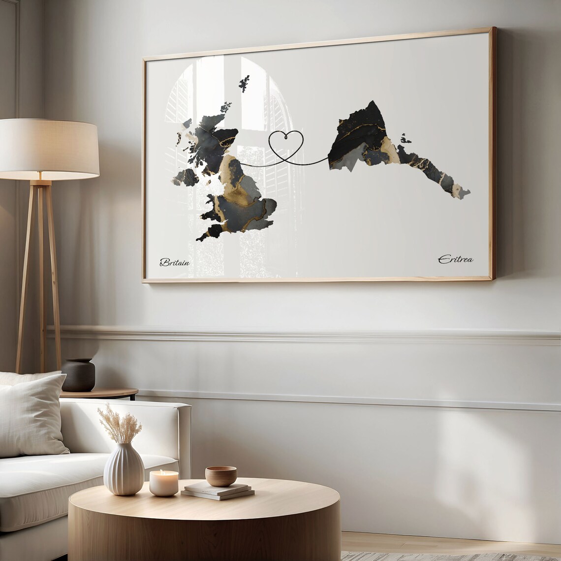Britain to Eritrea Map Poster, Travel Wall Art - Image 2