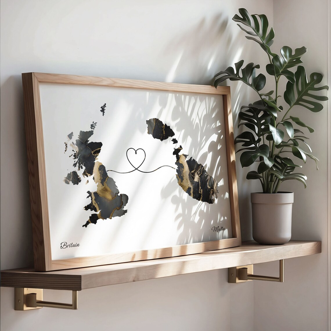 Britain to Malta Map Poster, Travel Route Art Print - Image 3