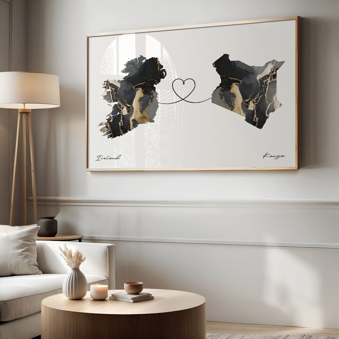 Ireland to Kenya Two Countries Map Travel Poster - Image 2