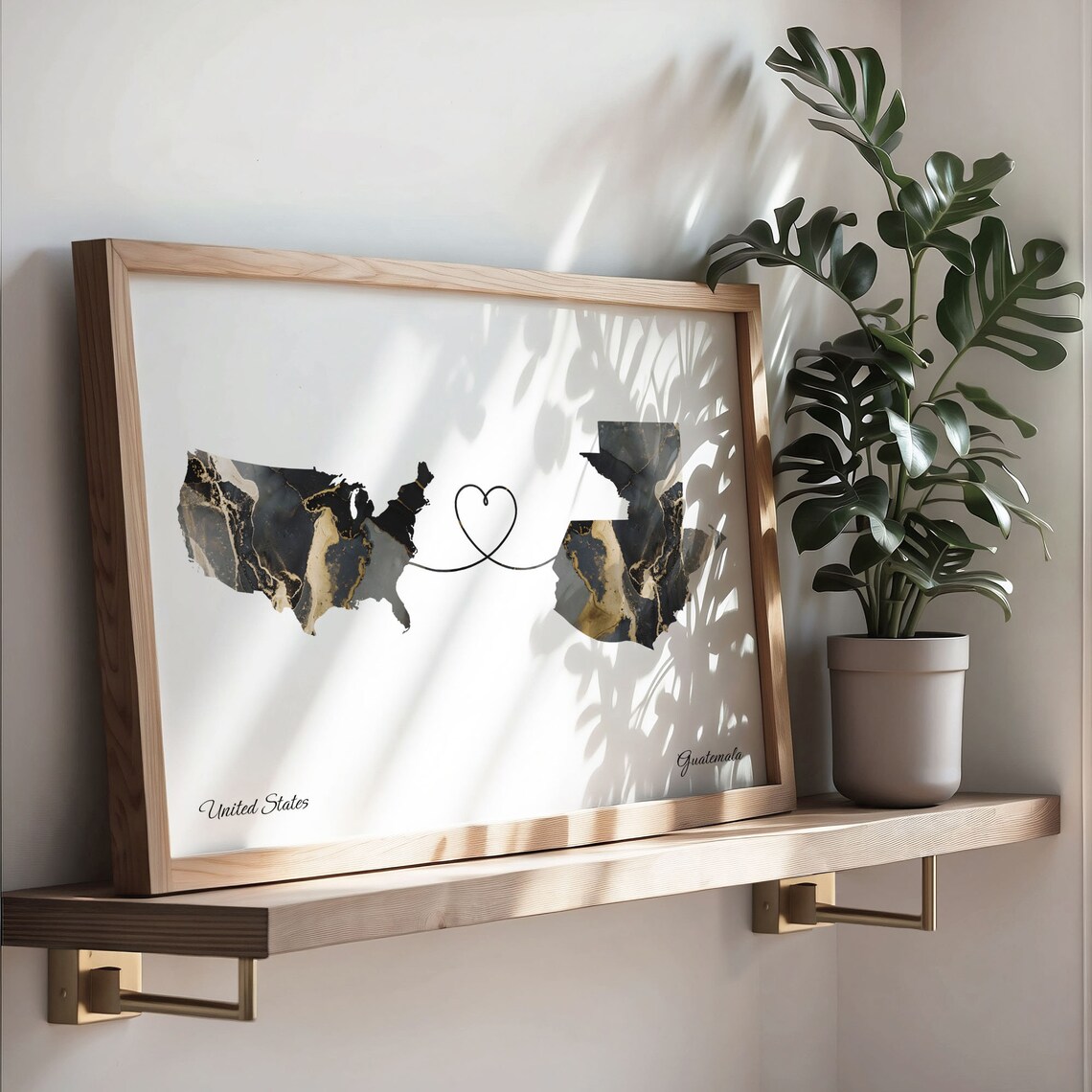 USA to Guatemala Map Poster, Long Distance Travel Print - Image 3